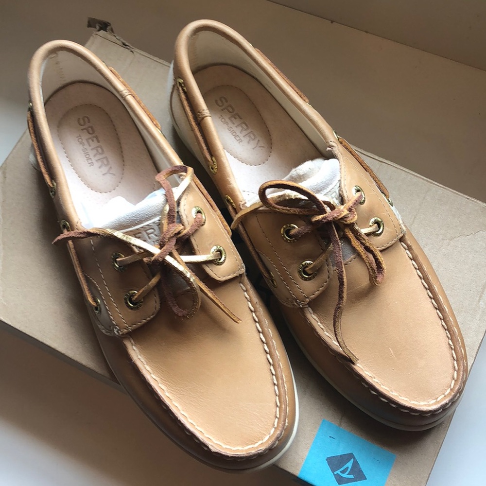 Koi fish leather linen Sperry boat shoes